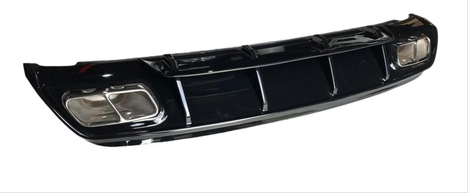 MERCEDES W176 16-18 A45 DIFUZOR &amp; EGZOZ SETI (PARLAK SIYAH) - SILVER EGZOZ ILE (AMG PAKET İÇİN )